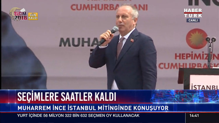 Muharrem İnce İstanbul mitinginde konuştu Video