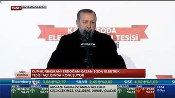 Cumhurbaşkanı Erdoğan Kazan Soda Tesisi'nin açılışında konuştu