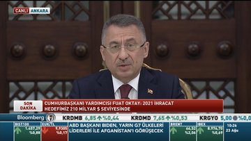 Cumhurbaşkanı Yardımcısı Fuat Oktay: 2021 ihracat hedefimiz 210 milyar dolar seviyesinde