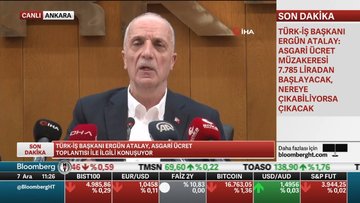 TÜRK-İŞ/Atalay: Asgari ücret müzakeresi 7.785 liradan başlayacak, nereye çıkabiliyorsa çıkacak