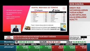 Bakan Ersoy: İlk 6 ayda turizm geliri 21,7 milyar dolar oldu