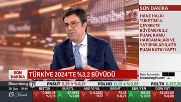Türkiye 2024'te yüzde 3,2 büyüdü