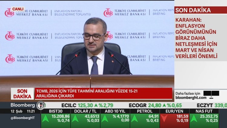 TCMB 2026 enflasyon tahmin aralığını yükseltti