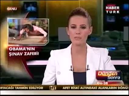 Obama bu sefer de şınav çekti