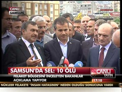 Bakanlar, Samsun sel bölgesinde!