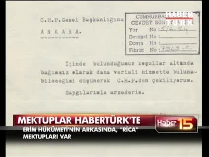 İşte o "rica" mektupları!