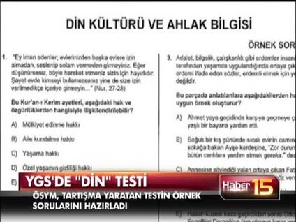 YGS'de din soruları nasıl olacak?