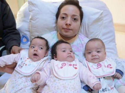 Üçüzleri hayata bağladı