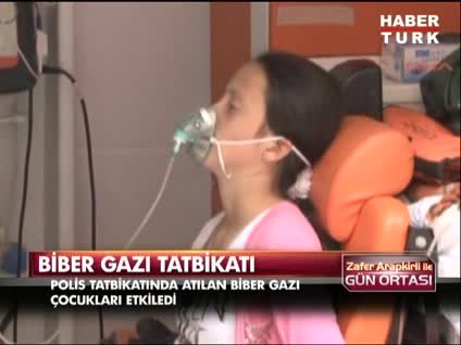 Biber gazı çocukları hastanelik etti