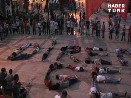 Önce durdular sonra yatarak diren gezi yazdılar