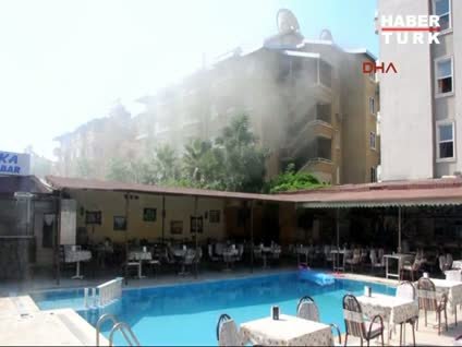 Otelin saunasında korkutan yangın