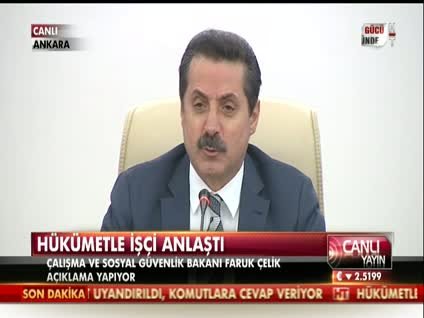 Hükümetle işçi anlaştı