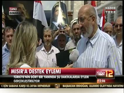 Fatih'te Mısır protestosu