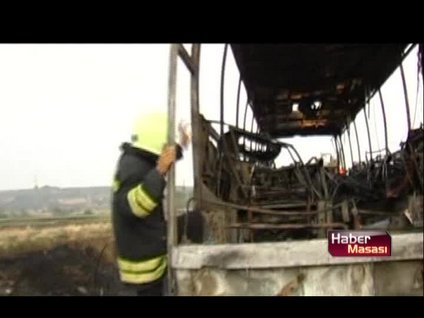 Otobüs alev topuna döndü