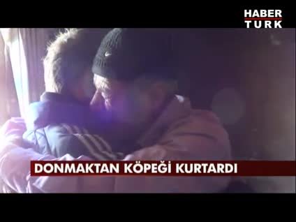 Yaşlı adamı donmak üzereyken köpeği kurtardı