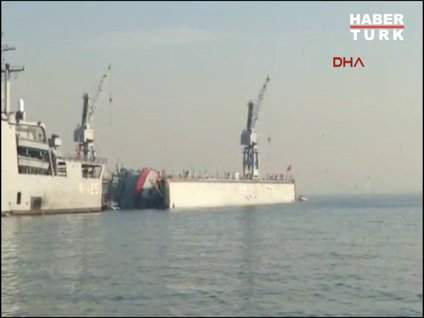 Askeri tersanede korkutan kaza!