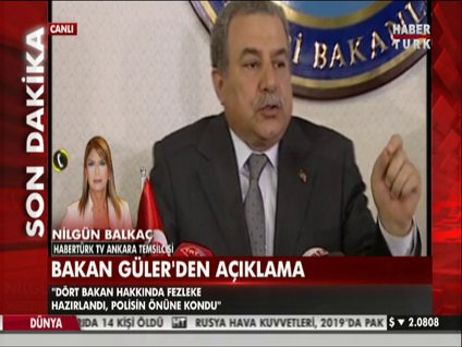 Bakan Güler'den flaş fezleke açıklaması!