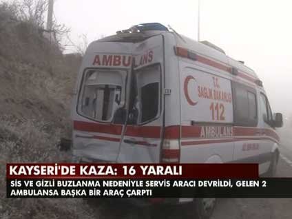 Kayseri'de kaza 16 yaralı