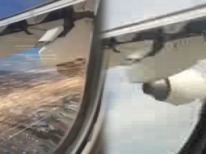 Havadaki uçağın motoru patladı!