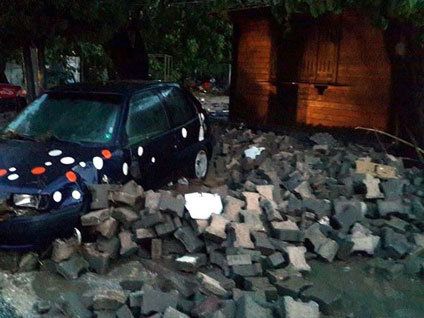 Gökçeada'yı sel vurdu