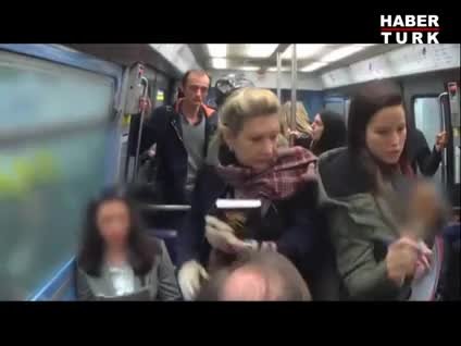 Fransa'da "ırkçılık" mizanseni: Başörtülü kadına bakın nasıl tepkiler geldi