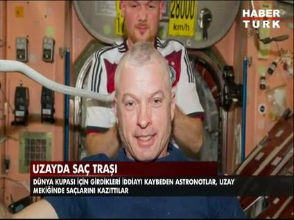 Astronotlardan uzayda saç traşı