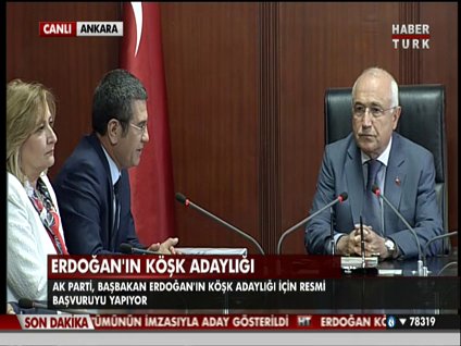 Erdoğan resmen Köşk adayı