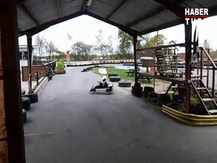 Gokart aracıyla müthiş park