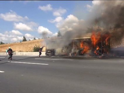 Halk otobüsünde yangın faciası: 3 ölü