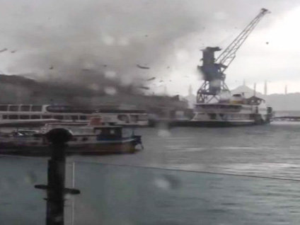 İstanbul'daki hortumdan görüntüler