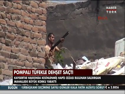 Pompalı tüfekle dehşet saçtı