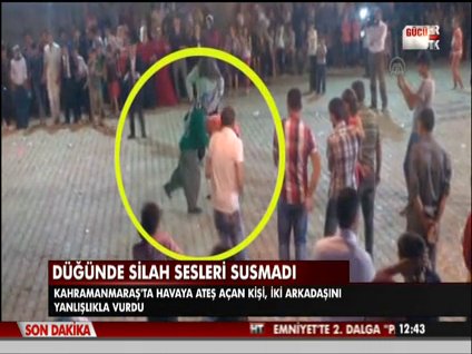 Düğünde yanlışlıkla iki arkadaşını vurdu