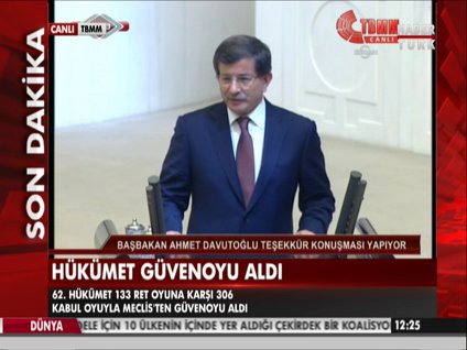 Hükümet güven oyu aldı