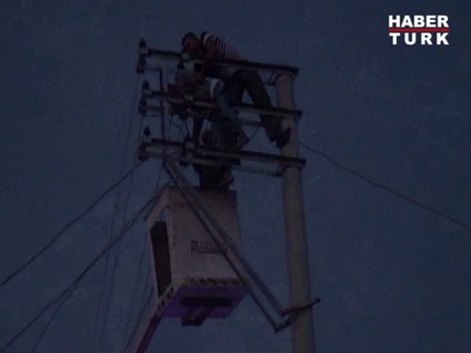 Elektrik direğinde can verdi