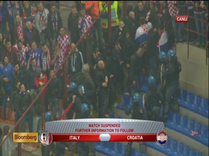 İtalya - Hırvatistan maçında olaylar çıktı