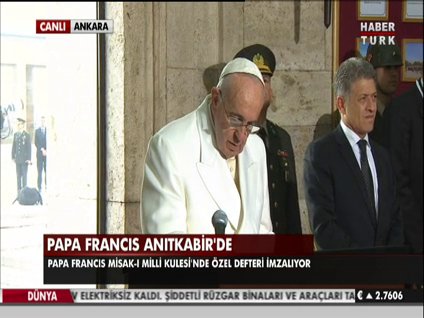 Papa Francis Anıtkabir'de