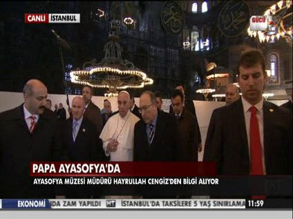 Papa Ayasofya'da