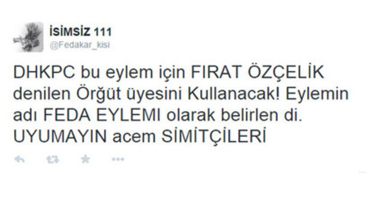 Saldırıdan 20 gün önce isim verdi