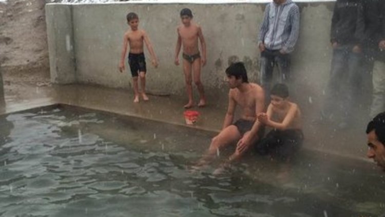 Kış gününde kaplıca keyfi