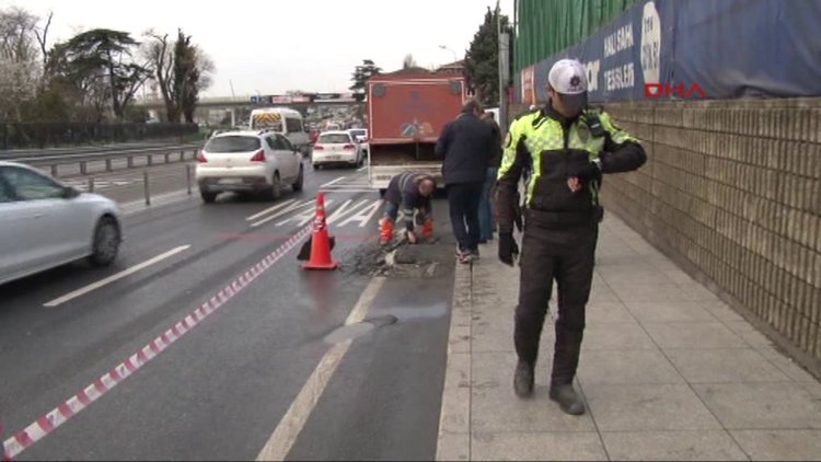 Cumhurbaşkanının güzergahında asfalt incelemesi