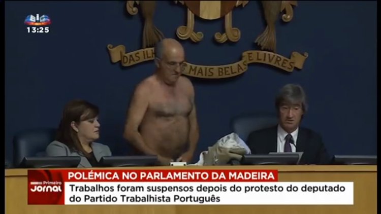 Portekizli vekil Parlamento'da soyundu