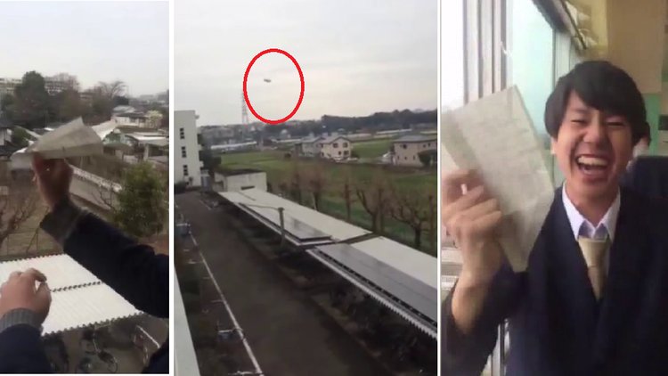 Liseli Japon öğrenciden uçak şov