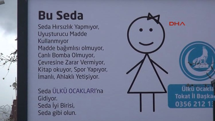 Tokat'ta Ülkü ocakları'ndan ilginç afiş
