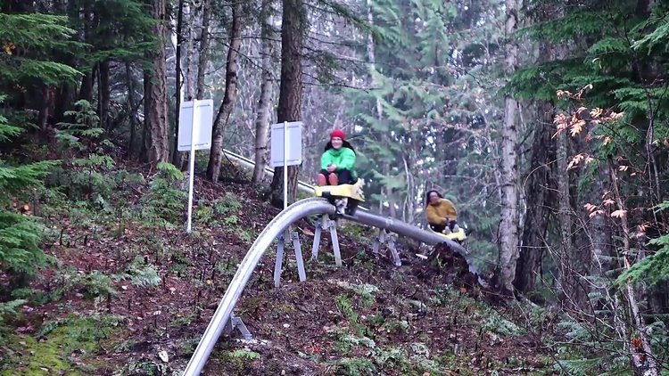 279 metreden inen kızakla adrenalin dolu anlar