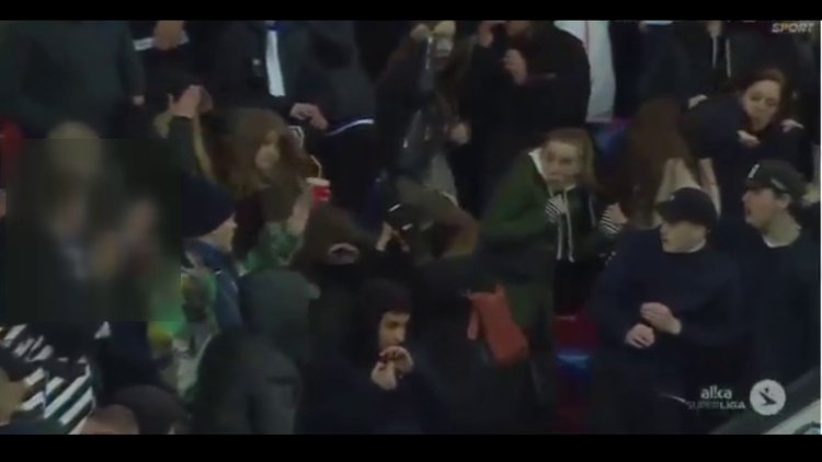 Tribündeki taraftara böyle çarptı