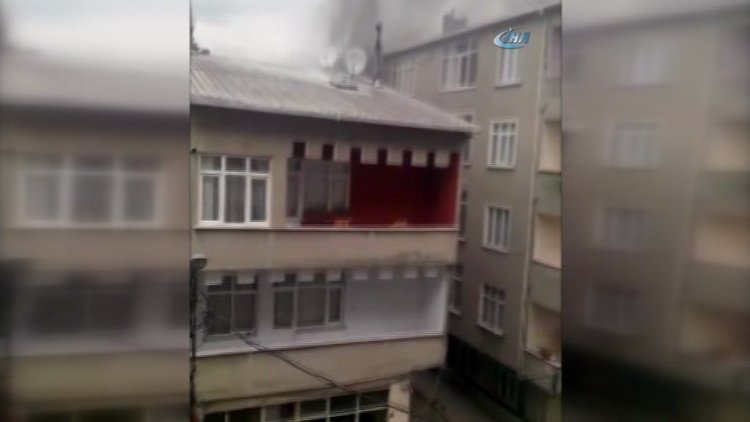 Hadımköy'de beş katlı binada yangın