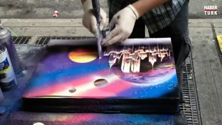 Spreyle yapılan muhteşem tablo