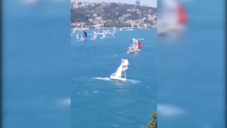 Boğazı'ndaki yelken kazasını Yusuf Güney görüntüledi