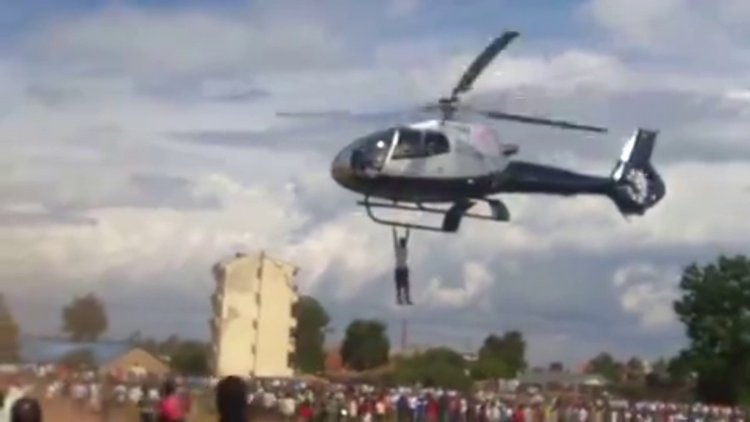 Helikopteri bırakmayan Kenyalı