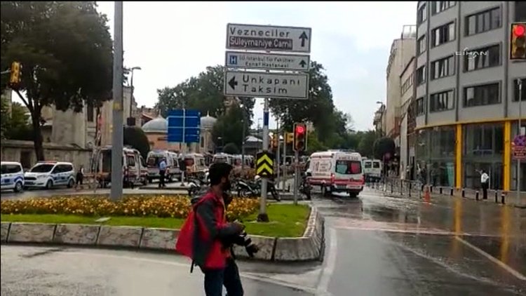 Vezneciler'de polise saldırı (olay yerinden ilk görüntüler)